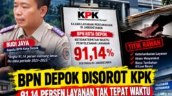 BPN Depok Disorot KPK, 91,14 Persen Layanan Tak Tepat Waktu Jadi Alarm